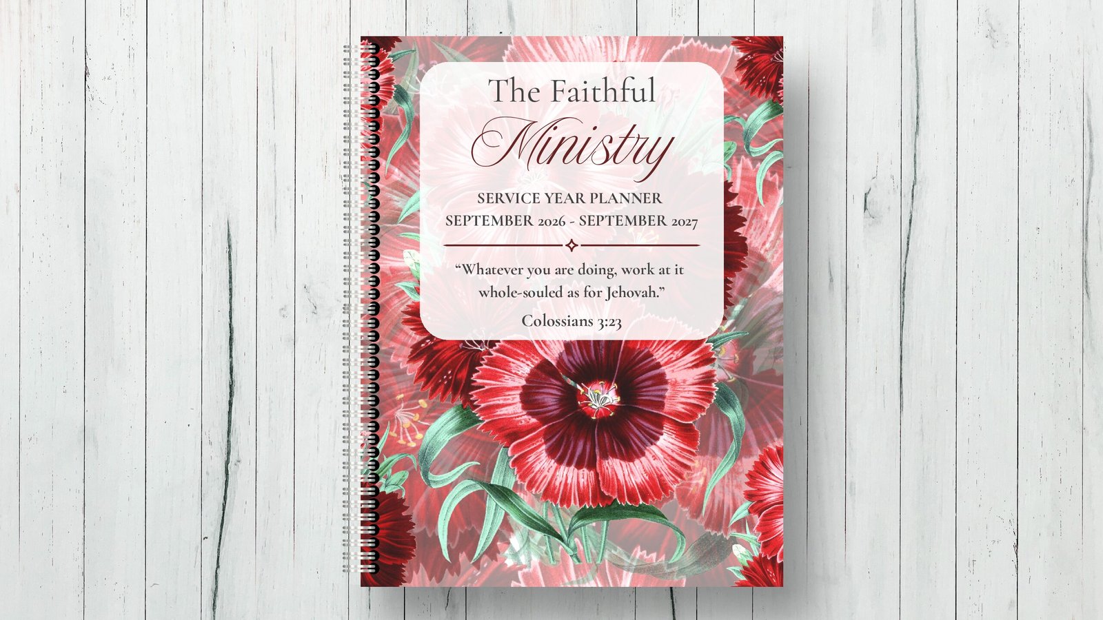 Faithful Ministry Planner 2026–2027 | Digital Jehovah’s Witness Ministry Planner | Hyperlinked Pioneer & Personal Study Planner