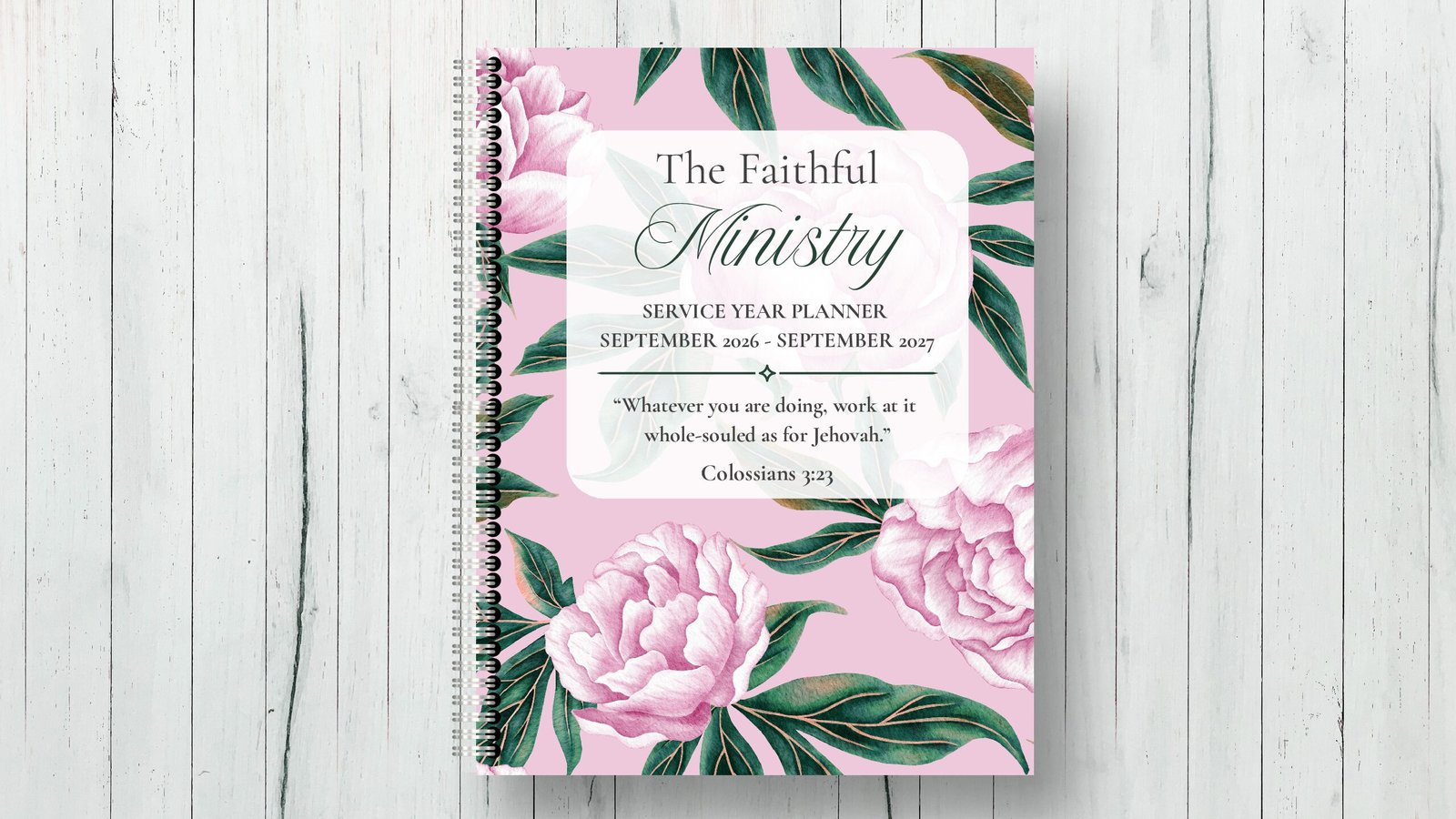 Faithful Ministry Planner 2026–2027 | Digital Jehovah’s Witness Ministry Planner | Hyperlinked Pioneer & Personal Study Planner